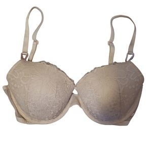 Victoria's Secret Nude Lace Lined Demi Bra Size 32DDD